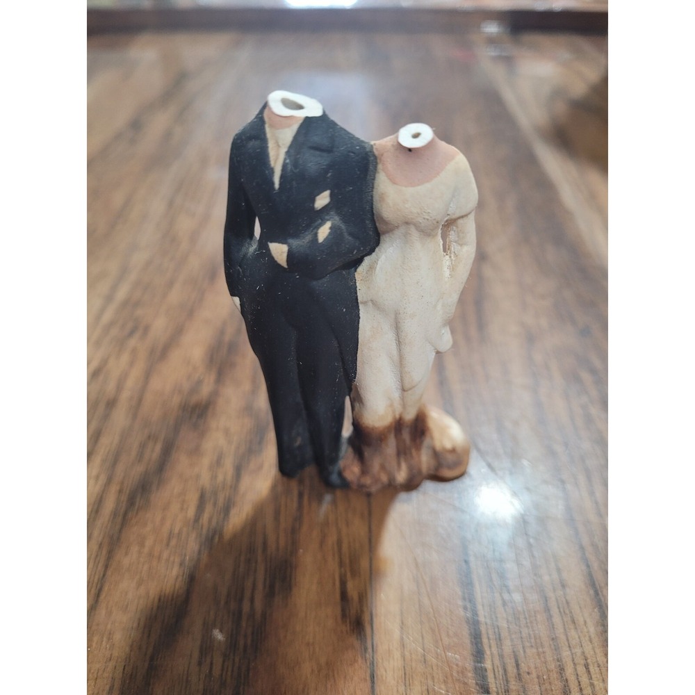 Bride and Groom Cermaic Figurines Like Beetlejuice 3"